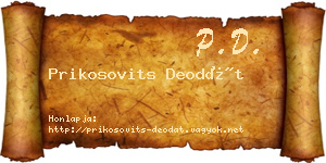 Prikosovits Deodát névjegykártya